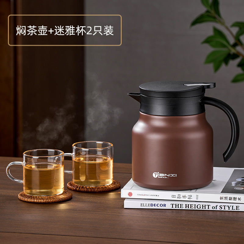 家用一键出水陶瓷内胆保温泡茶壶 大容量茶水分离老白茶焖茶水壶Home Use One-Touch Water Dispensing Ceramic-Lined Insulated Teapot with Large Capacity and Separate Tea and Water Compartments for Steeping Aged White Tea