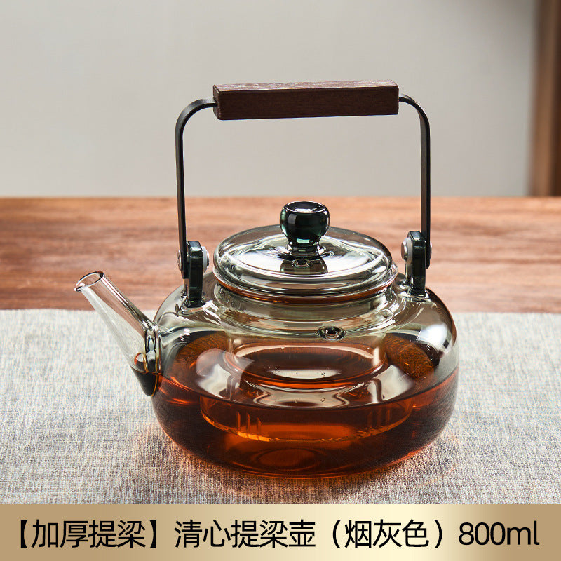 家用电陶炉煮茶器煮茶壶茶具泡茶壶加厚高硼硅玻璃养生茶壶 Home Electric Ceramic Stove Tea Maker, Teapot, Tea Set, Thickened High-Borosilicate Glass Health-Promoting Teapot