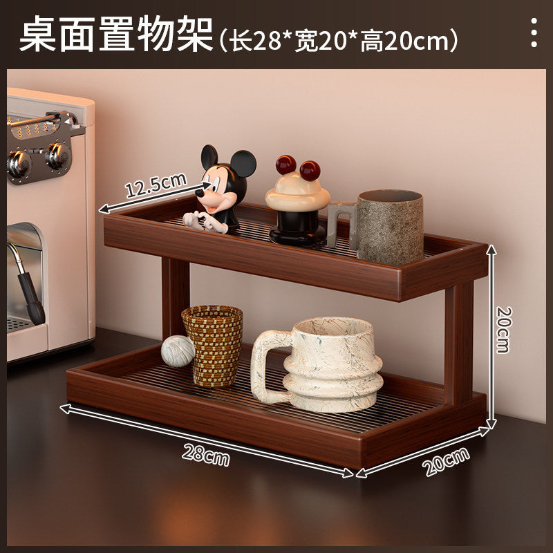 博古架多层楠竹小型桌面茶具架子置物架展示柜台面桌上茶杯收纳架Multi-tiered nanmu bamboo display cabinet, small tabletop tea set stand, storage rack, display cabinet, tabletop teacup organiser