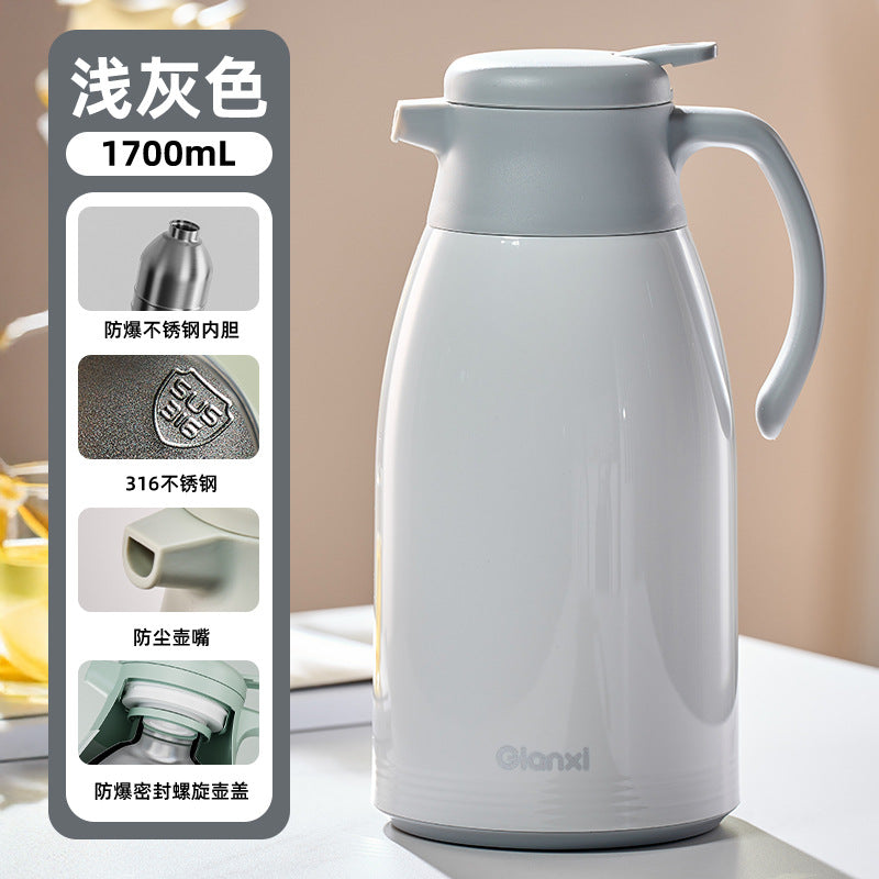 捷安玺升级款不锈钢保温壶高颜值大容量热水瓶家用办公宿舍暖水壶Stainless Steel Insulated Thermos Stylish, Large-Capacity Hot Water Bottle for Home, Office, and Dorm Rooms