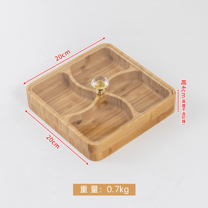 木质干果盘实木糖果点心围炉煮茶托盘家用中式茶盘订婚结婚果盘盒Wooden dried fruit tray, solid wood sweet and biscuit tray, tea-brewing tray for gathering round the fire, home-use Chinese-style tea tray, engagement and wedding fruit tray box