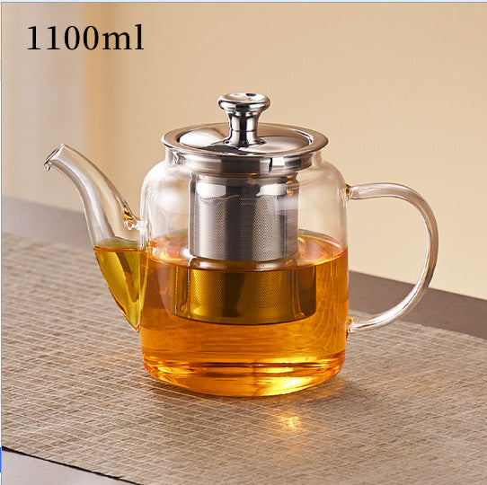 大容量茶壶泡茶家用大容量玻璃煮茶器茶水分离加厚耐高温茶具单壶Large-Capacity Teapot for Brewing Tea Household-Use Large-Capacity Glass Tea Maker Tea-Water Separation Thick-Walled, Heat-Resistant Teapot Single-Pot Set