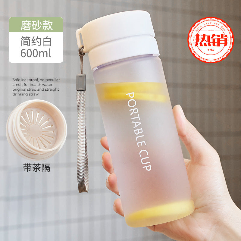 耐高温简约防摔带刻度透明塑料杯 户外登山便携ins风运动水杯High-Temperature-Resistant, Minimalist, Shatter-Resistant, Graduated Transparent Plastic Cup—Portable Outdoor Hiking and Sports Water Bottle