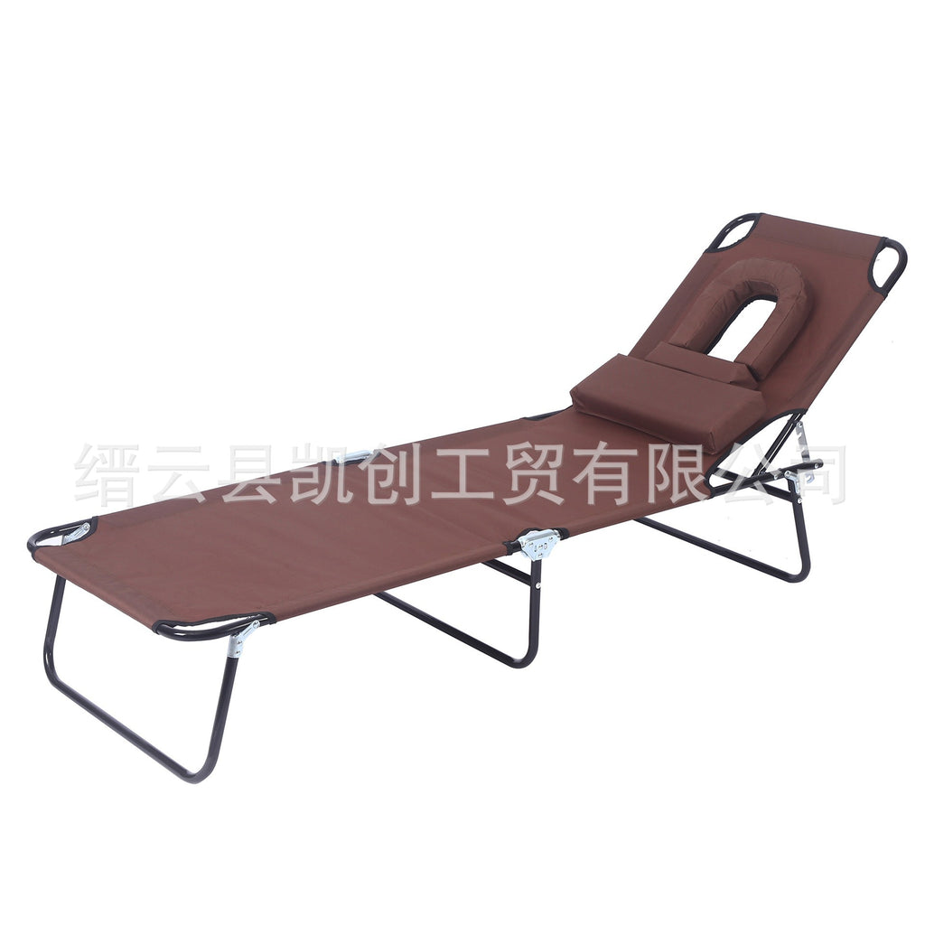 户外三折按摩躺床阳台休闲室外庭院躺床折叠沙滩床Outdoor Three-Fold Massage Lounger, Balcony Leisure, Outdoor Garden Lounger, Folding Beach Bed