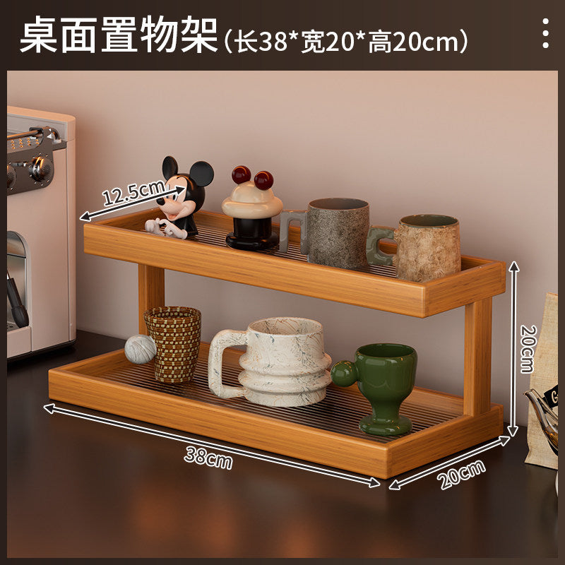 博古架多层楠竹小型桌面茶具架子置物架展示柜台面桌上茶杯收纳架Multi-tiered nanmu bamboo display cabinet, small tabletop tea set stand, storage rack, display cabinet, tabletop teacup organiser