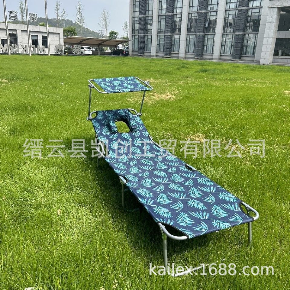 户外沙滩床带孔晒背趴椅折叠床单人家用午休床便携式行军床多色Outdoor Beach Lounger with Ventilation Holes for Sunbathing, Folding Sun Lounger, Home Use Nap Bed, Portable Camping Bed, Available in Multiple Colours