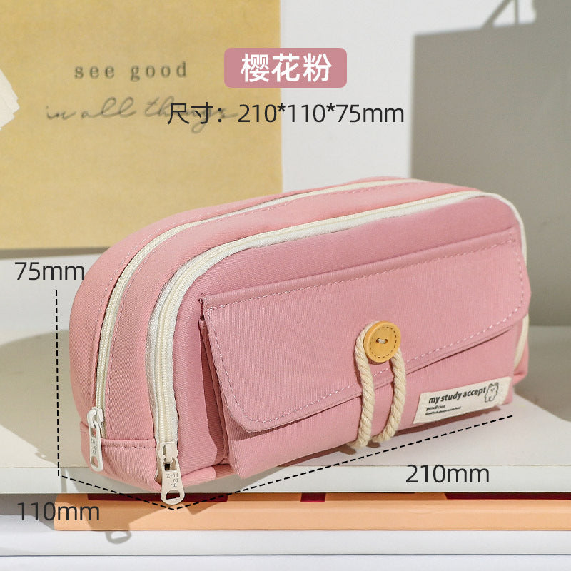 笔袋超大容量铅笔盒文具盒小学生初中ins风简约高中生文具袋Extra-Large Capacity Pencil Case / Stationery Case for Elementary, Middle, and High School Students – Minimalist Design