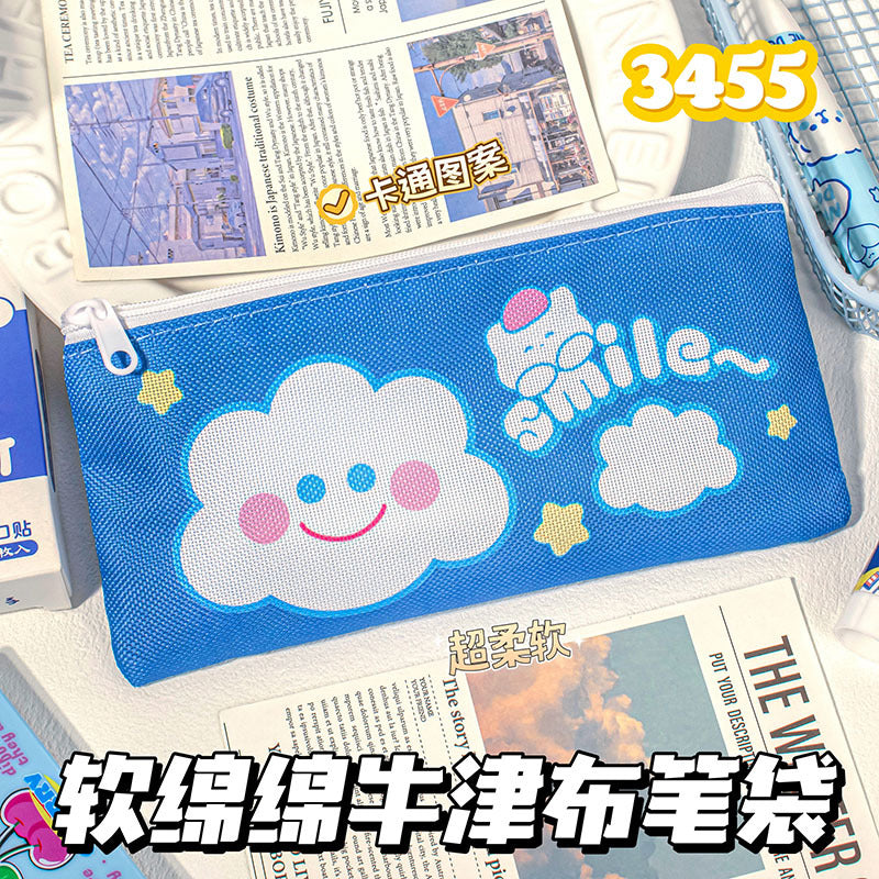 卡通牛津布单层笔袋小学生文具盒男孩款女孩铅笔盒文具袋Cartoon Oxford Cloth Single-Layer Pencil Case for Elementary School Students—Pencil Case for Boys and Girls