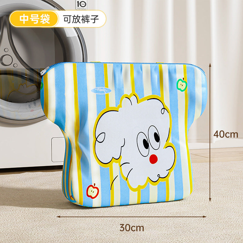 家用卡通洗衣袋洗衣机专用防变形内衣袜子衣物护洗袋旅游便携衣袋Domestic cartoon laundry bag; washing machine-specific, shape-retaining protective bag for underwear, socks and other garments; portable travel laundry bag
