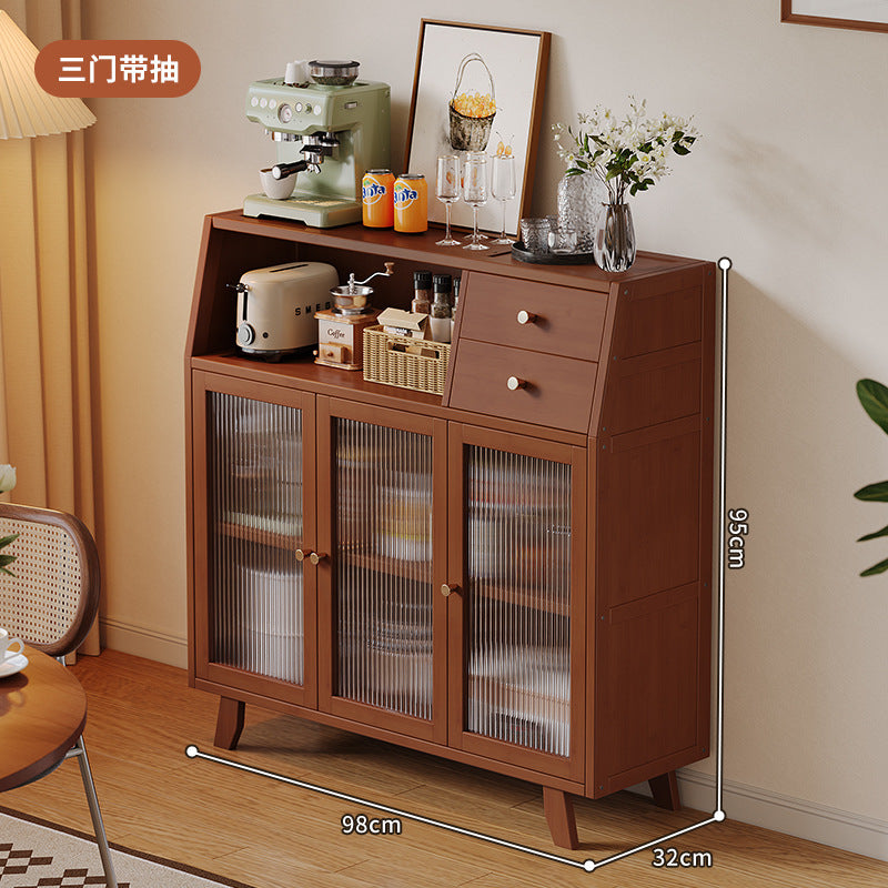 收纳柜原木风餐边柜靠墙一体储物柜子酒柜客厅家具Storage cabinet, rustic-style sideboard, wall-mounted integrated storage unit, wine cabinet, living room furniture