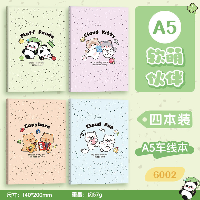可爱A5线圈本学生笔记本高颜值作业本卡通办公文具记事本 Cute A5 Spiral-Bound Student Notebook—Stylish Homework Notebook, Cartoon-Themed Office Stationery, Notepad