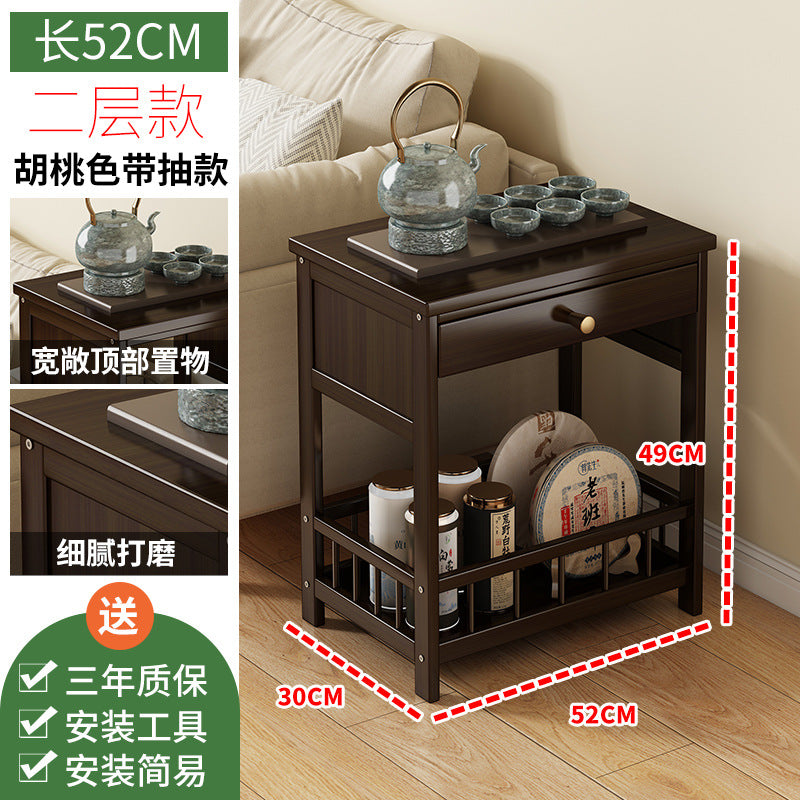 简易小茶几柜小桌子茶水间移动茶台客厅家用茶杯具泡茶桌简约现代Simple small tea cabinet, small table, tea corner, portable tea stand, living room, home use, teacup set, tea-making table, minimalist and modern