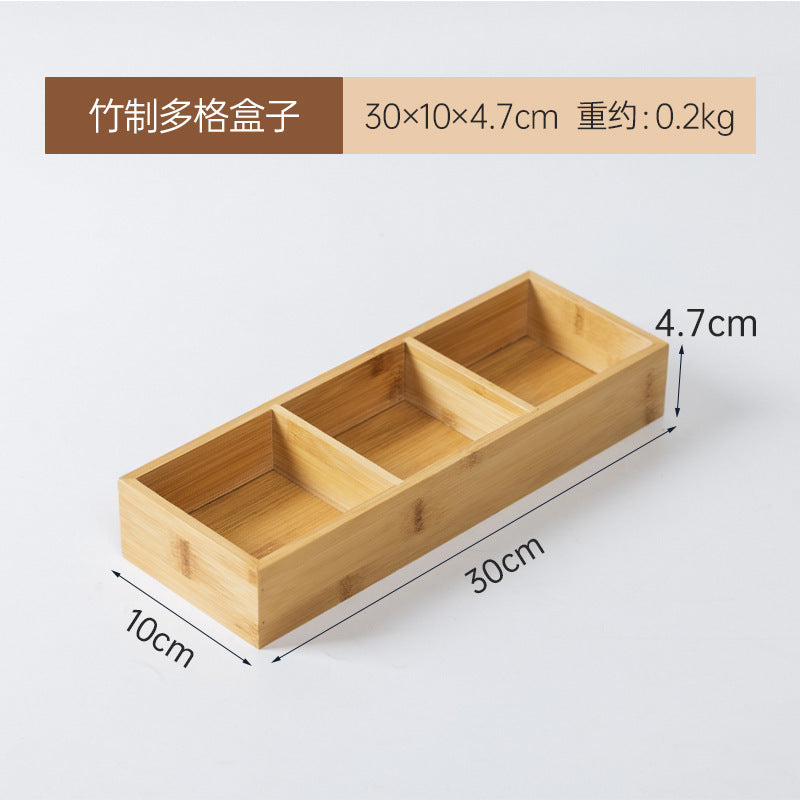 桌面防尘茶包收纳盒竹制文玩首饰置物盒药物分装盒子九宫格储物盒Desk-top dust-proof tea bag storage box; bamboo box for collectables and jewellery; medicine portioning box; 3x3 grid storage box