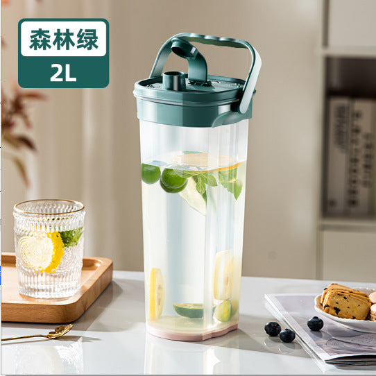 家用带刻度家用耐高温冷水壶 塑料制通用可装水果奶茶凉水壶 Household High-Temperature-Resistant Water Pitcher with Measurement Markings—Plastic, Versatile, Suitable for Fruit, Milk Tea, and Cold Water