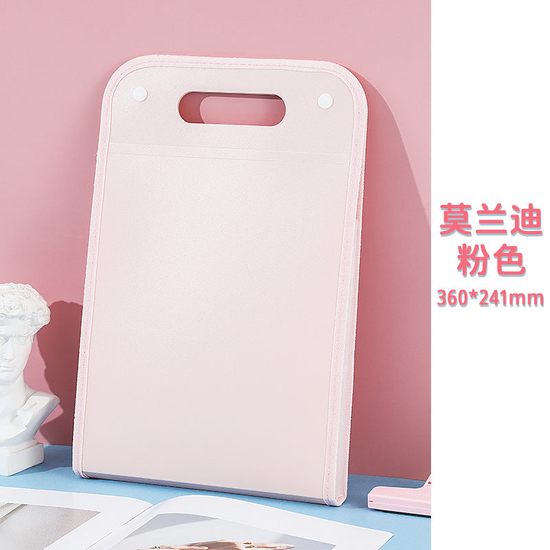 MOKA手提竖式风琴包初中小学生用试卷夹卷子收纳袋整理神器文件袋MOKA Vertical Accordion-Style Tote Bag for Elementary and Middle School Students—Test Paper Holder, Exam Paper Storage Bag, Organization Essential, Document Pouch