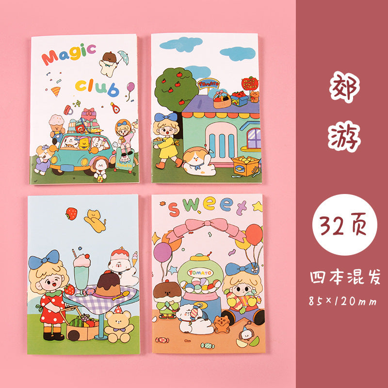 32P韩版可爱迷你记事本卡通动物圣诞款口袋笔记小本子小礼物奖品 32-Page Cute Mini Notebook: Cartoon Animals Christmas Edition—Pocket-Sized Notebook, Small Gift, or Prize