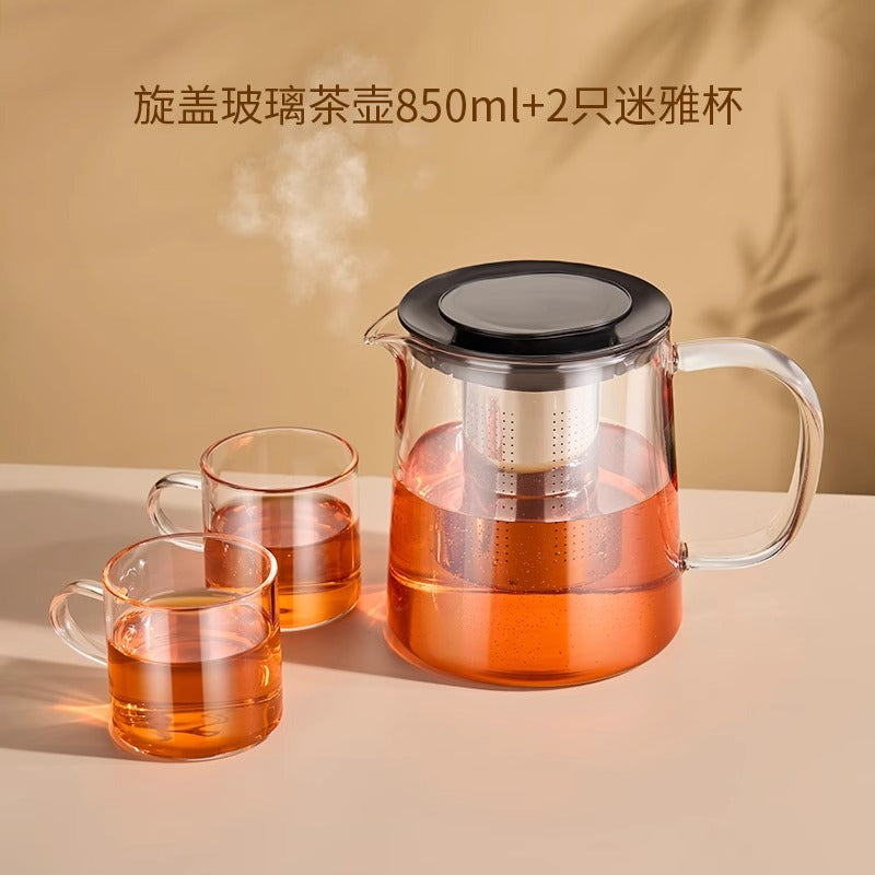 可拆卸茶壶玻璃耐高温围炉煮茶器大烧水壶泡茶专用煮茶壶Detachable Glass Teapot, Heat-Resistant, For Boiling Tea Over a Fire, Large Kettle, Specially Designed for Brewing Tea