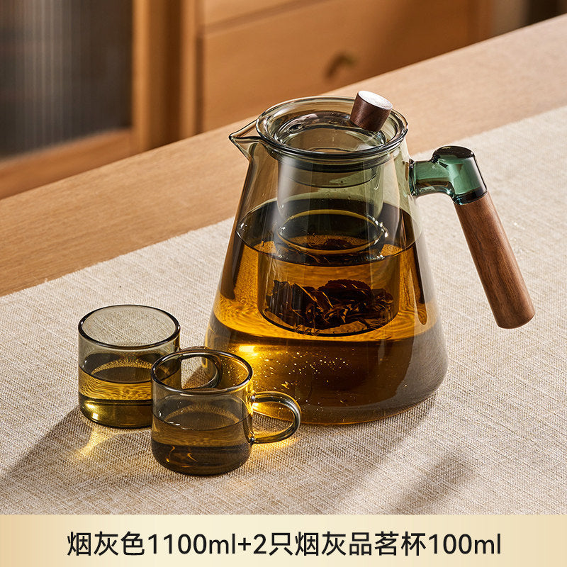 大容量玻璃茶壶电陶炉专用煮茶器茶水分离泡茶壶家庭小型功夫茶具 Large-Capacity Glass Teapot, Electric Ceramic Stove-Specific Tea Maker, Tea-Water Separation Teapot, Small Home-Use Gongfu Tea Set