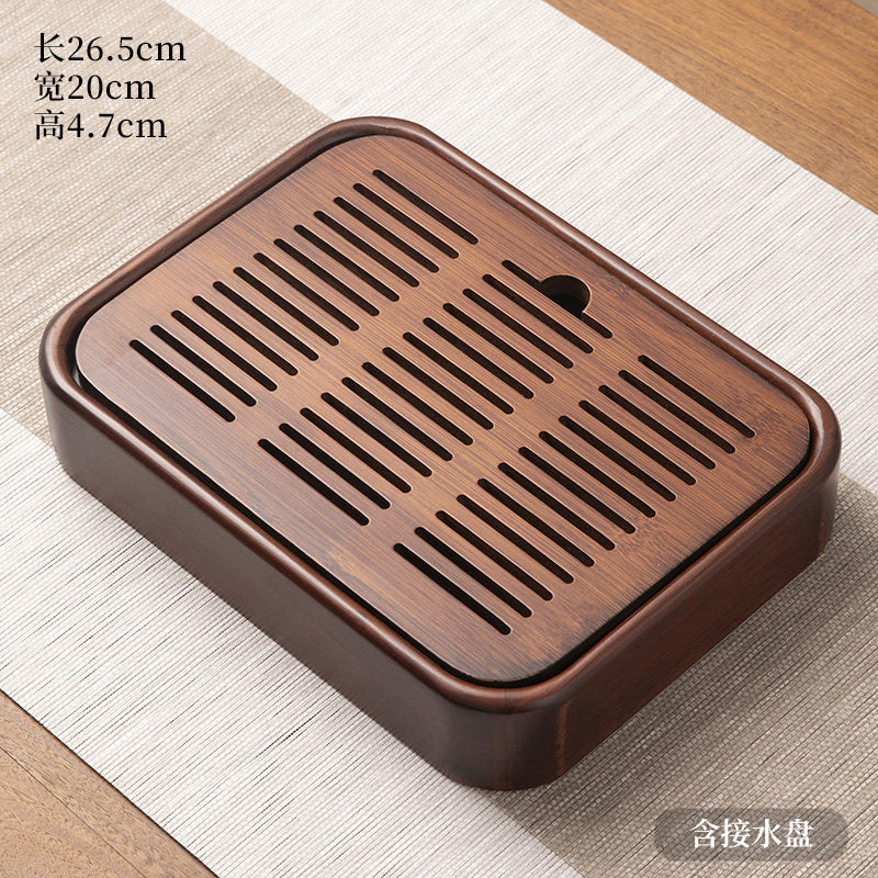 家用小型储水茶台功夫茶具竹制托盘办公茶室用茶盘商务礼品定制Small Home-Use Tea Set with Water Reservoir, Kung Fu Tea Set, Bamboo Tray, Tea Tray for Office Tea Rooms, Customizable Business Gifts
