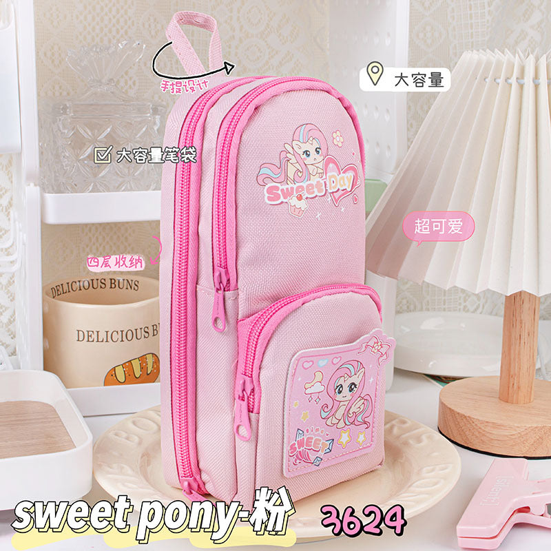 儿童笔袋4层大容量文具设计感小学生文具袋多层收纳袋子Children's Pencil Case: 4-Compartment, Large-Capacity, Stylish Design, Elementary School Student Stationery Bag, Multi-Compartment Storage Bag