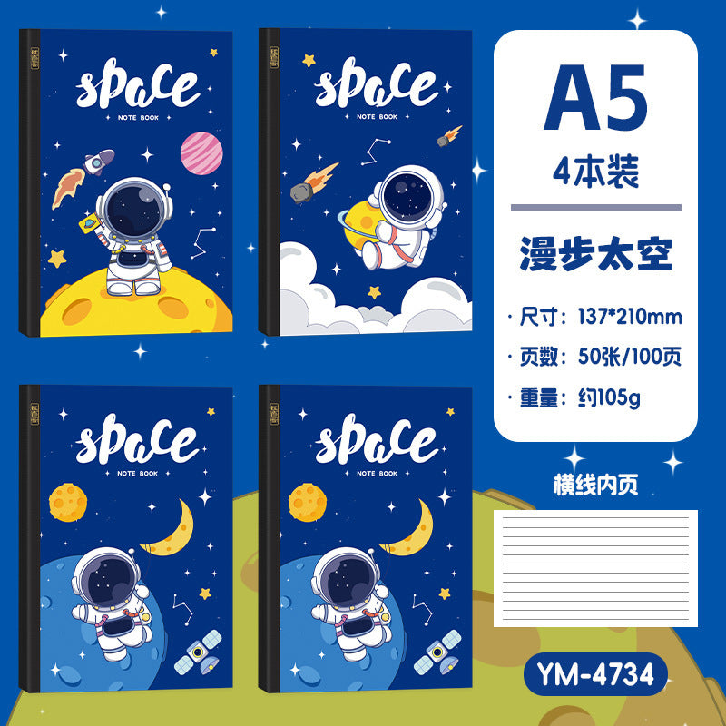 A5笔记本记事本高颜值学生冷胶卡通平摊本文具礼品本子A5 Notebook: Stylish Student Notebook with Cold-Laminated Cartoon Design, Lies Flat—Stationery Gift Notebook