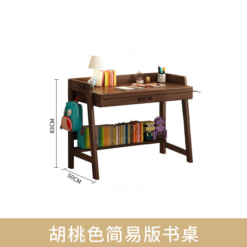 儿童学习桌实木书桌小学生学习桌简约卧室男女孩家用写字桌椅套装Children’s Study Desk, Solid Wood Desk, Primary School Pupil’s Desk, Minimalist Bedroom Desk and Chair Set for Boys and Girls, Home Use