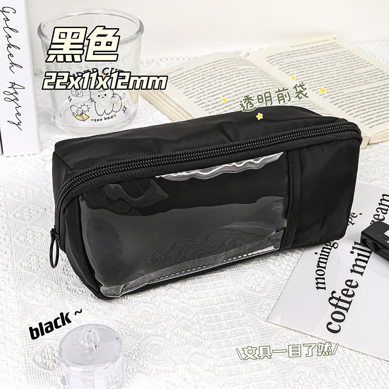 网红多层笔袋学生简约大容量枕头笔袋文具盒ins潮日系可爱少女Trendy Multi-Layer Pencil Case for Students: Simple, Large-Capacity, Pillow-Style Pencil Case, Stationery Case, Cute for Girls