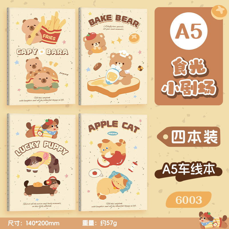 可爱A5线圈本学生笔记本高颜值作业本卡通办公文具记事本 Cute A5 Spiral-Bound Student Notebook—Stylish Homework Notebook, Cartoon-Themed Office Stationery, Notepad