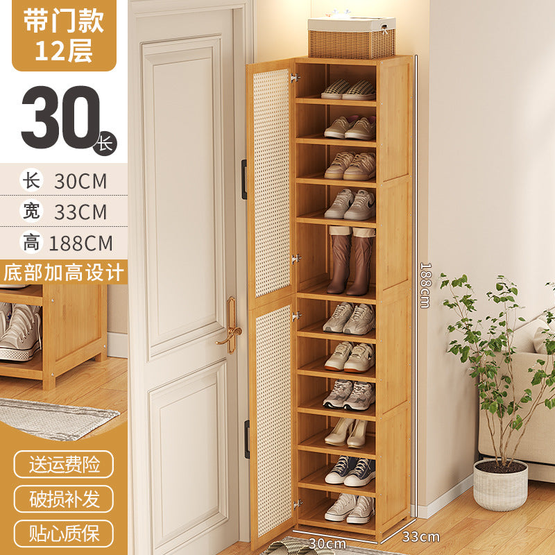 新款爆款收纳神器鞋柜子门口家用省空间出租屋用小窄宿舍鞋架New, Best-Selling Storage Solution: Shoe Cabinet for the Hallway – Space-Saving for the Home, Ideal for Rental Flats and Narrow Dorm Rooms