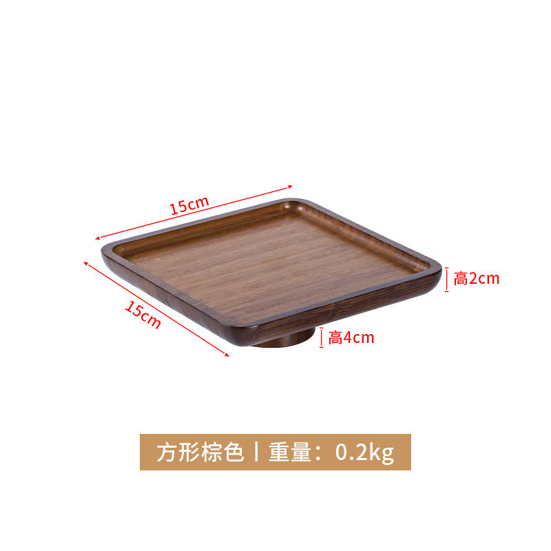 复古木质高脚蛋糕展示盘水果点心糖果盘子零食干果盘高脚托展示盘Vintage wooden pedestal cake stand; fruit, pastry and sweet tray; snack and dried fruit tray; pedestal display stand