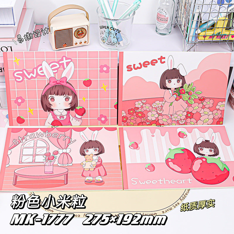 MOKA卡通男女孩无线胶装动漫图画本儿童涂鸦手绘本子学生绘画本MOKA Cartoon Boys' and Girls' Wireless Perfect-Bound Anime Sketchbook, Children's Doodle Book, Hand-Drawn Sketchbook, Student Drawing Book