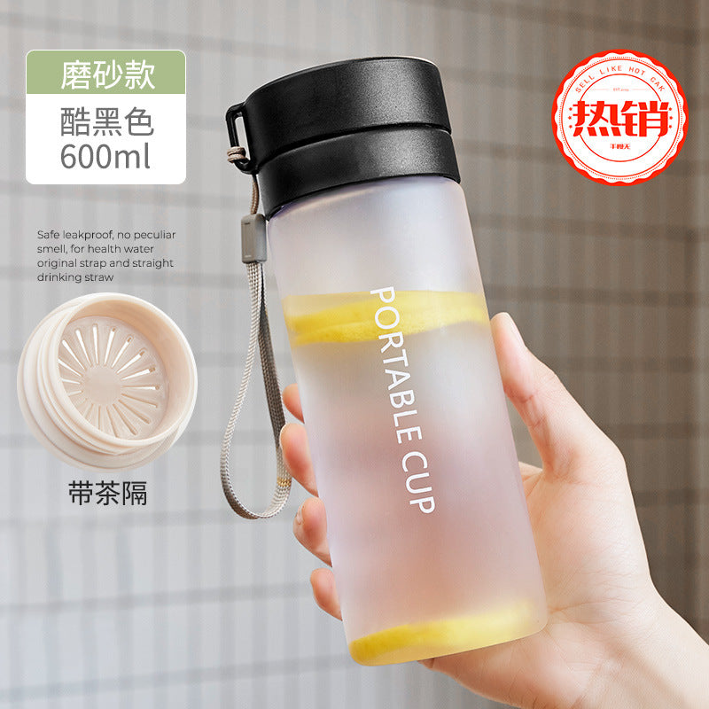 耐高温简约防摔带刻度透明塑料杯 户外登山便携ins风运动水杯High-Temperature-Resistant, Minimalist, Shatter-Resistant, Graduated Transparent Plastic Cup—Portable Outdoor Hiking and Sports Water Bottle