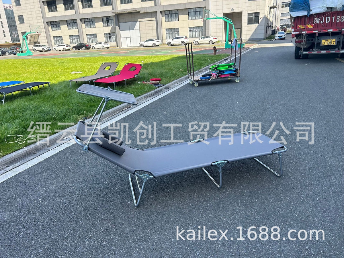 户外沙滩床带孔晒背趴椅折叠床单人家用午休床便携式行军床多色Outdoor Beach Lounger with Ventilation Holes for Sunbathing, Folding Sun Lounger, Home Use Nap Bed, Portable Camping Bed, Available in Multiple Colours