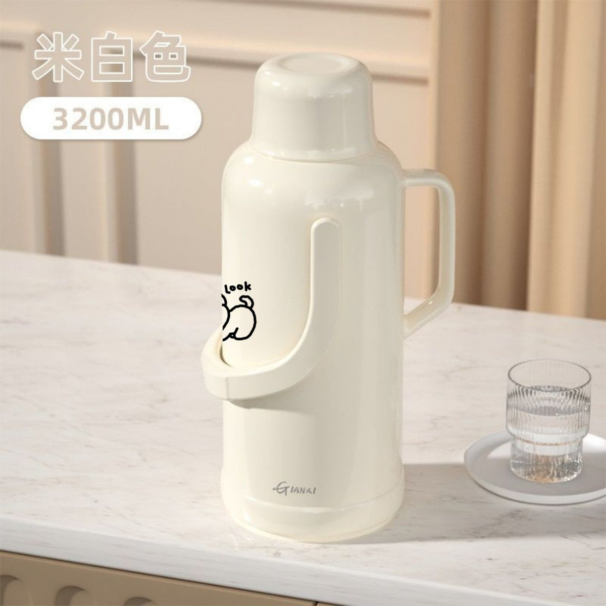 捷安玺大容量家用暖水壶加厚玻璃内胆热水瓶学生专用宿舍保温壶Large-Capacity Household Electric Kettle with Thickened Glass Liner—Insulated Water Bottle for Student Dormitories