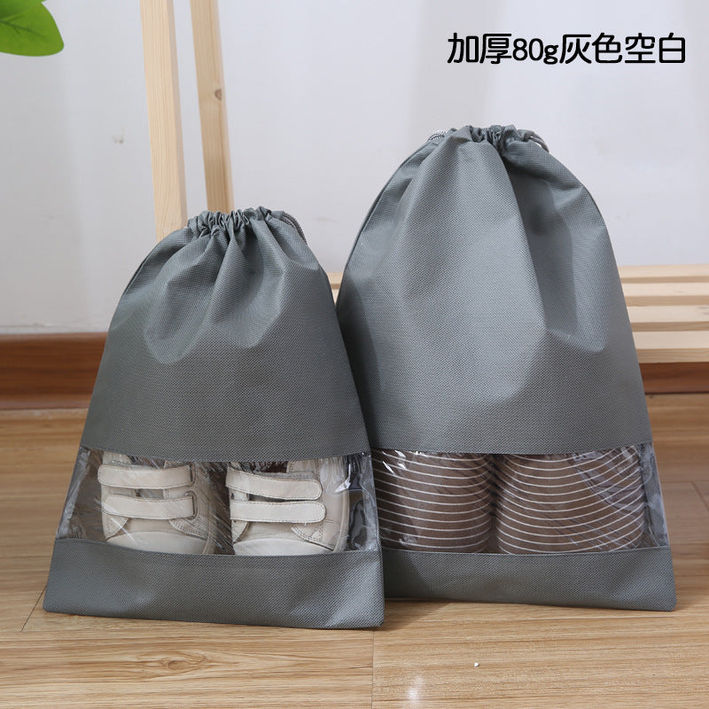 OEM鞋子收纳袋加厚无纺布防水鞋袋贴牌烫标旅行收纳鞋袋OEM shoe storage bags: thickened non-woven fabric, waterproof shoe bags, private label, hot-stamped labels, travel shoe storage bags