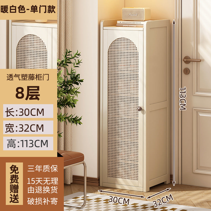 鞋架小窄门口防尘宿舍小型收纳出租房用入户简易带门鞋柜新款Shoe rack for narrow doorways, dust-proof, for student accommodation, compact storage, for rented flats – new model of simple entryway shoe cupboard with door