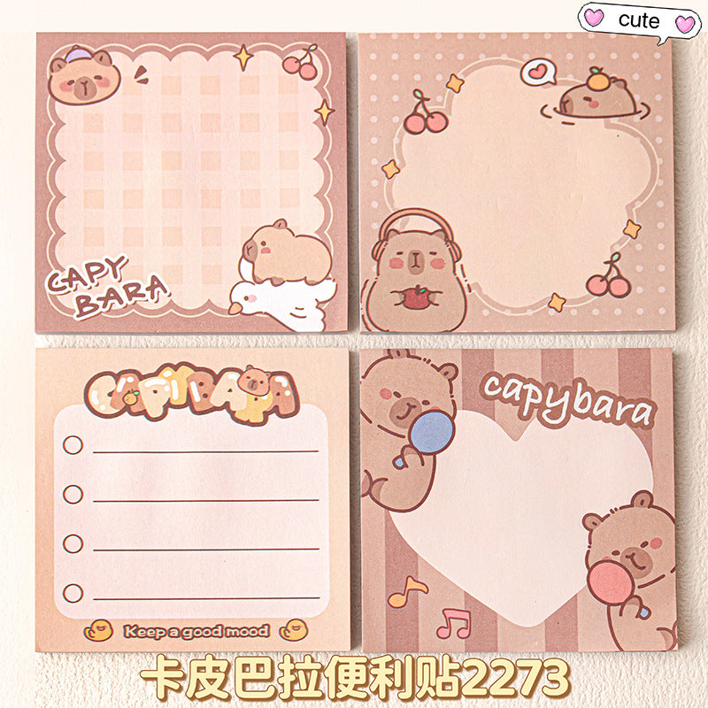 MOKA魔卡卡通可爱7*7便利贴小学生奖品可爱文具可撕粘性留言便签 MOKA Cute 7x7 Sticky Notes—Prizes for Elementary School Students, Cute Stationery, Peel-and-Stick Notes for Messages