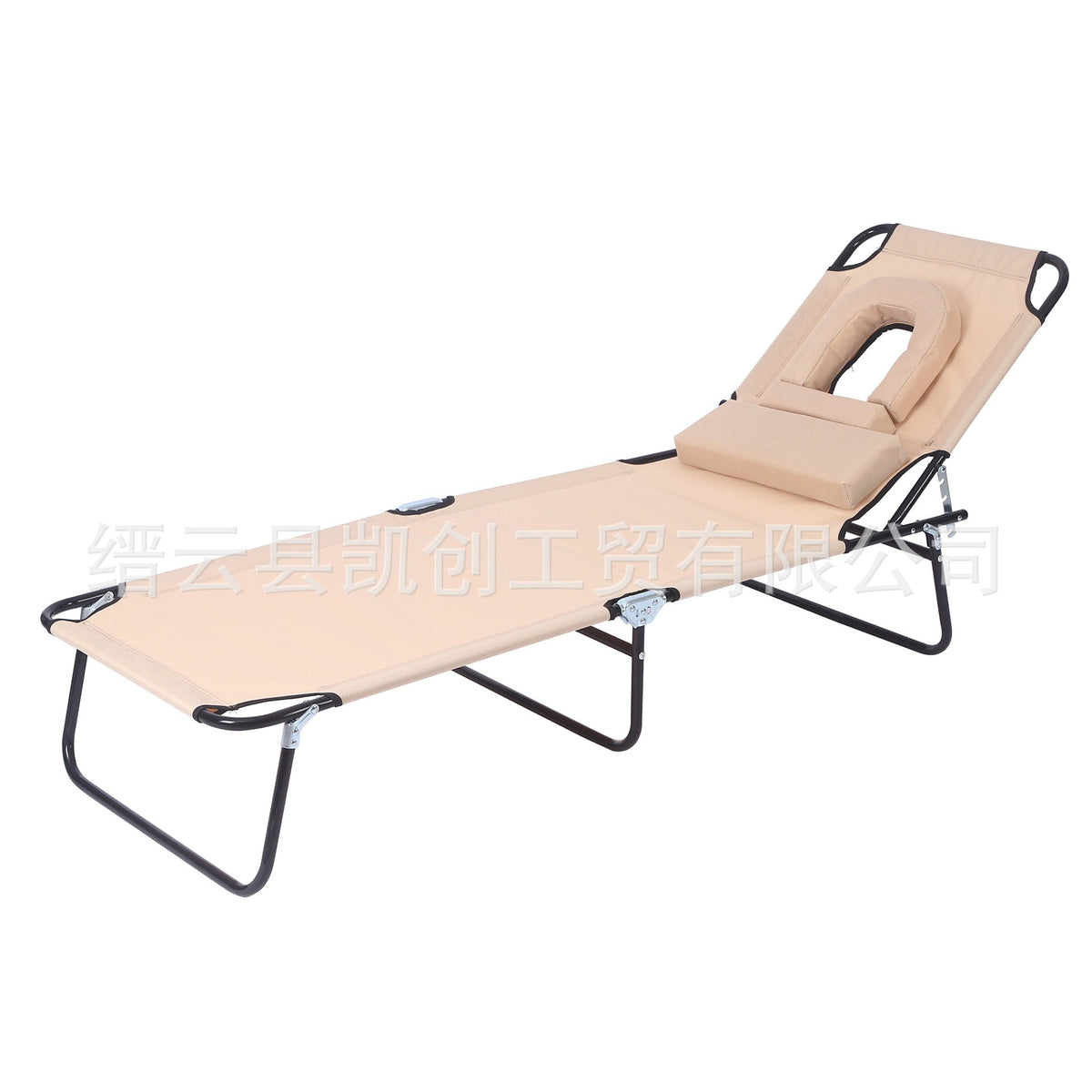 户外三折按摩躺床阳台休闲室外庭院躺床折叠沙滩床Outdoor Three-Fold Massage Lounger, Balcony Leisure, Outdoor Garden Lounger, Folding Beach Bed