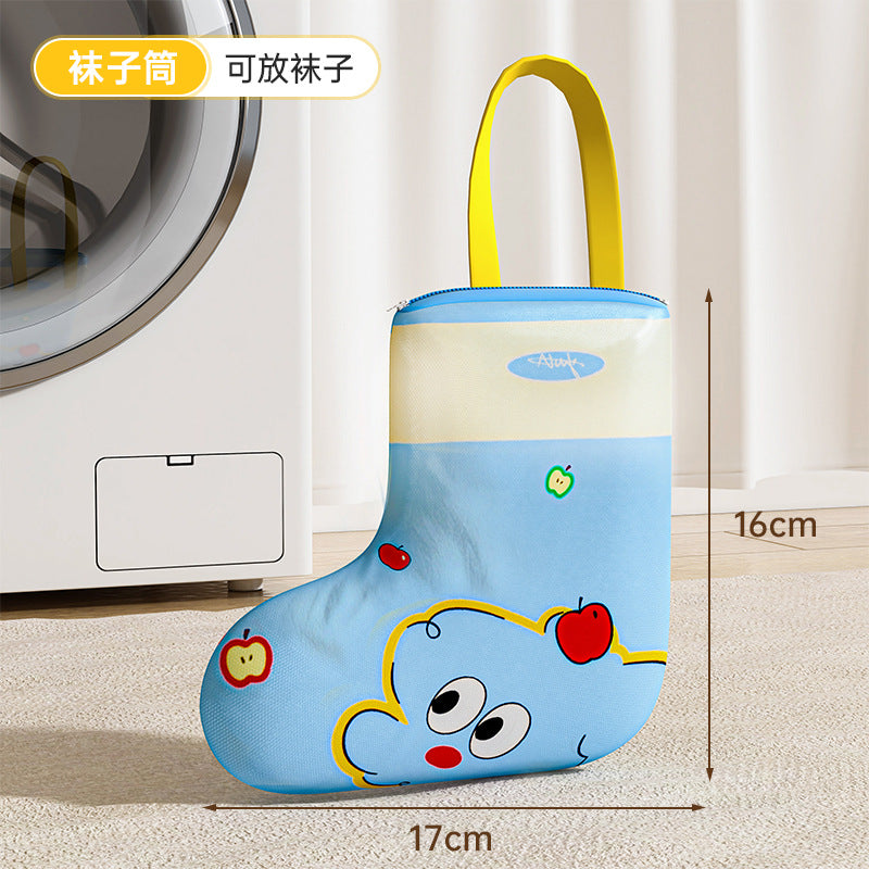 家用卡通洗衣袋洗衣机专用防变形内衣袜子衣物护洗袋旅游便携衣袋Domestic cartoon laundry bag; washing machine-specific, shape-retaining protective bag for underwear, socks and other garments; portable travel laundry bag