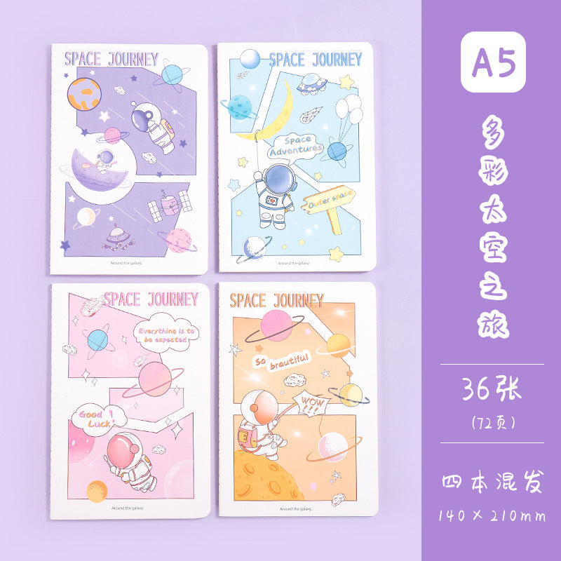 魔卡文化创意A5车线本可爱卡通图案笔记本学生学习文具手帐MoKa Cultural & Creative A5 Stitched Notebook with Cute Cartoon Designs—Student Study Stationery and Planner