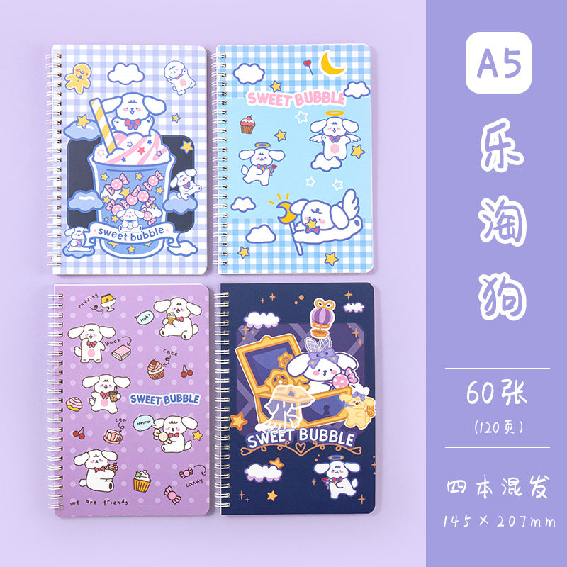 魔卡A5线圈本线圈横线本卡通学生文具记事本笔记本商务礼品活页 Magic Card A5 Spiral Notebook, Horizontal-Line Spiral Notebook, Cartoon-Themed Student Stationery, Notepad, Notebook, Business Gift, Loose-Leaf