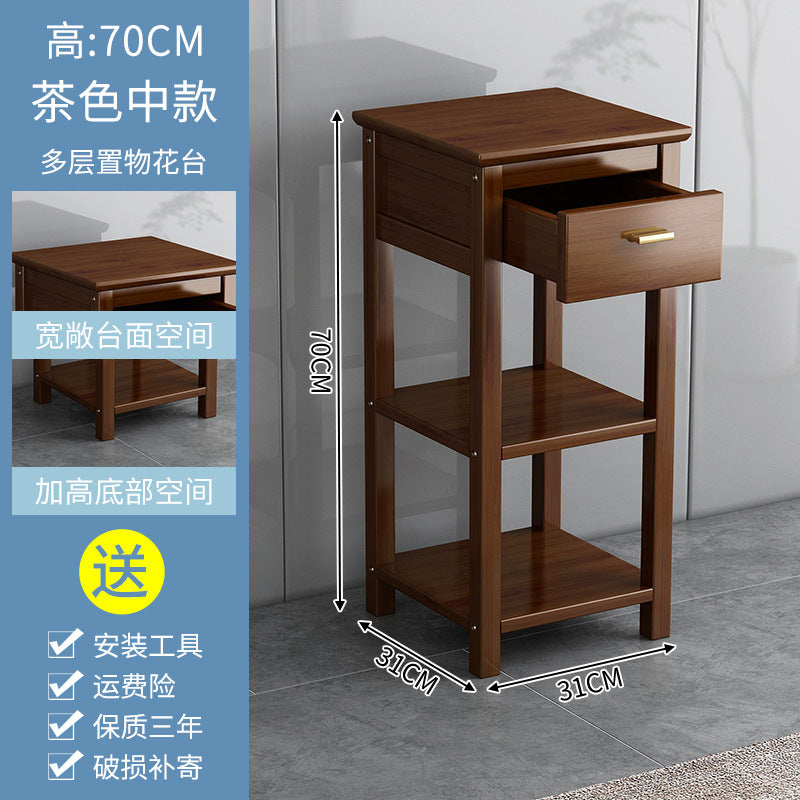 沙发边几小茶几实木客厅茶水柜家用卧室床头柜现代简约收纳置物架Sofa side table, small coffee table, solid wood living room tea cabinet, home bedroom bedside table, modern minimalist storage unit