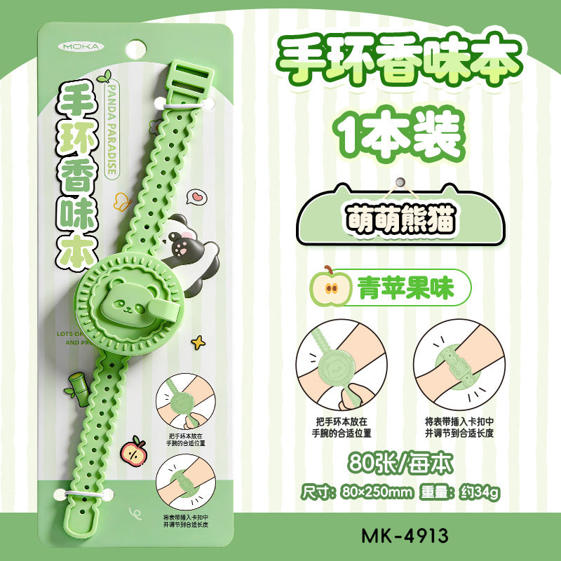 创意儿童手环香味便签空白小本子卡皮巴拉记事本便签本可撕Creative Kids' Wristband-Scented Sticky Notes, Blank Notebook, Capybara-Themed Notepad, Tear-Off Sticky Notes