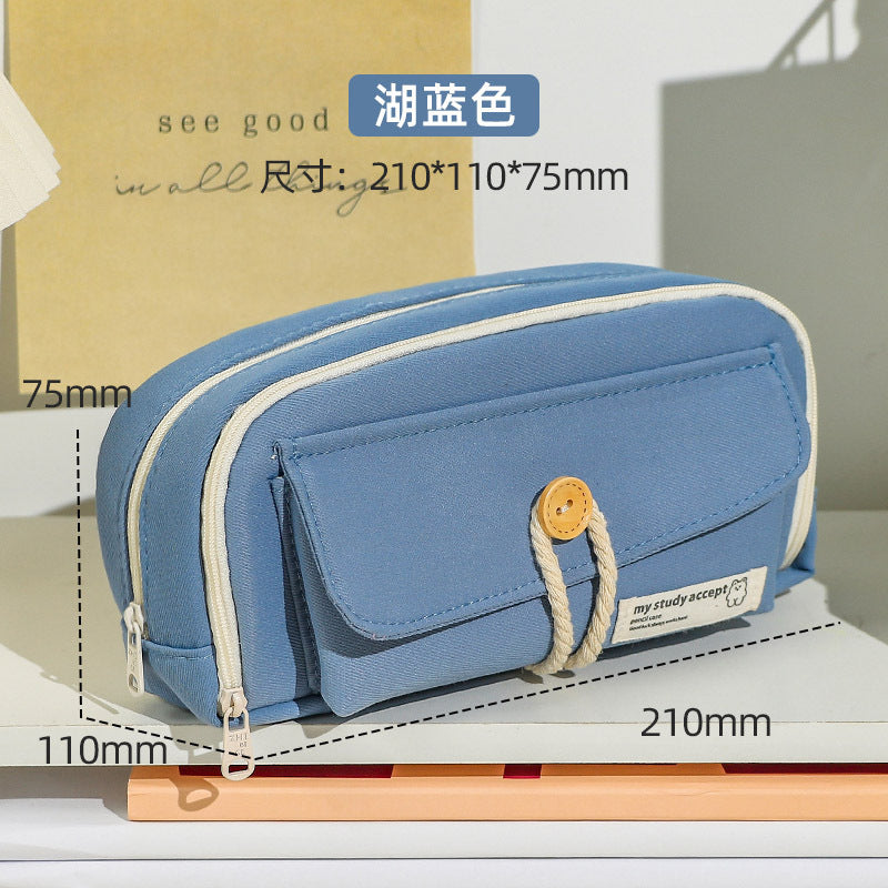 笔袋超大容量铅笔盒文具盒小学生初中ins风简约高中生文具袋Extra-Large Capacity Pencil Case / Stationery Case for Elementary, Middle, and High School Students – Minimalist Design