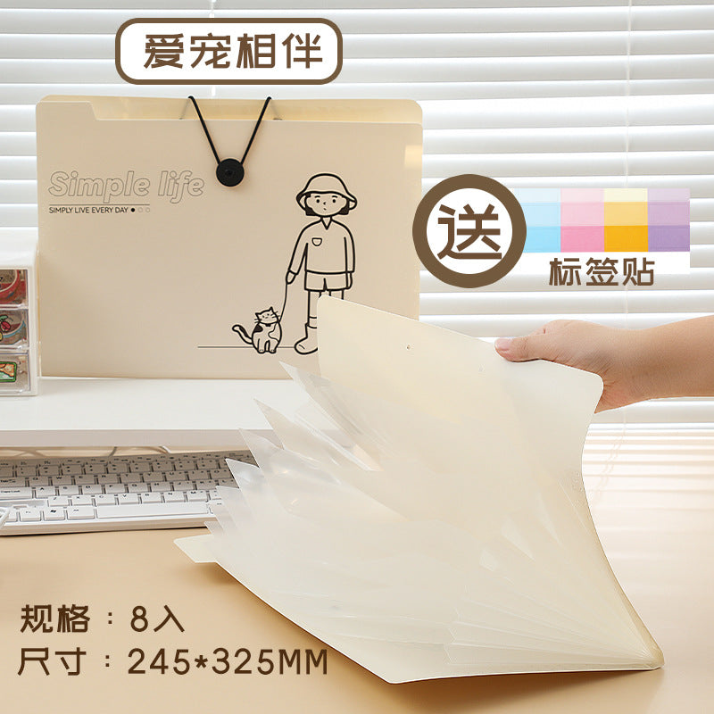 MOKA简生活系列5入8入12入搭扣文件夹PP多层A4文件袋收纳袋风琴包MOKA Simple Living Series 5-Pack, 8-Pack, and 12-Pack Snap-Closure Folders, PP Multi-Pocket A4 Document Bags, Storage Bags, Accordion-Style Bags
