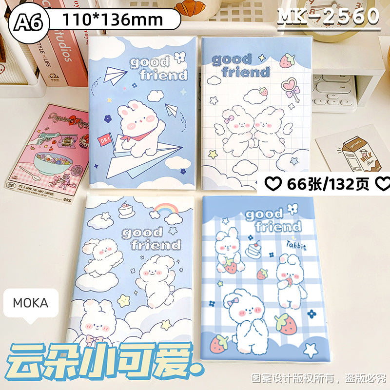 MOKA新款A6胶套笔记本A5学生办公高颜值加厚本子记笔记小清新本子MOKA's New A6 Plastic-Covered Notebook: A5 Size for Students and Office Use—Stylish, Thick-Paged Notebook for Note-Taking with a Fresh, Minimalist Design