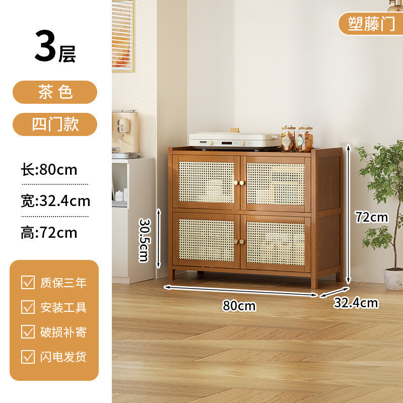 餐边柜靠墙一体储物柜中古风多功能茶水柜客厅Wall-mounted sideboard with integrated storage unit – vintage-style multifunctional tea cabinet for the living room