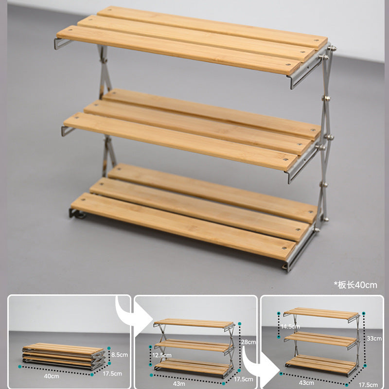 户外露营折叠置物架Folding Storage Rack for Outdoor Camping