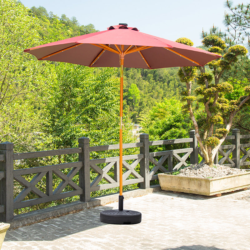 2.7米灯珠榉木摇头中柱伞 2.7-metre LED Beech Wood Swivelling Centre-Pole Parasol