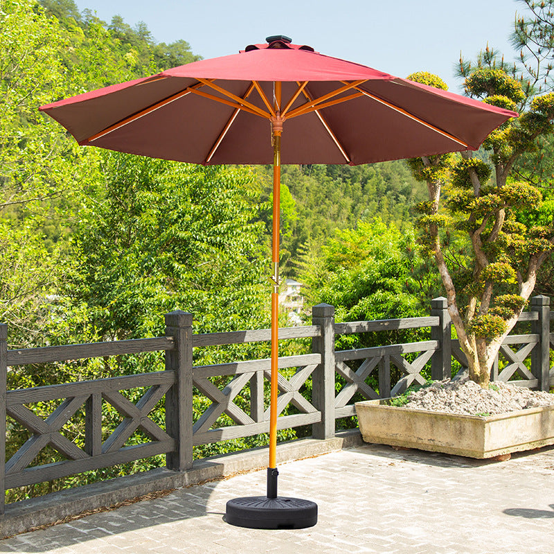 2.7米灯条榉木摇头中柱伞2.7-metre beechwood centre-pole umbrella with moving head and light strip